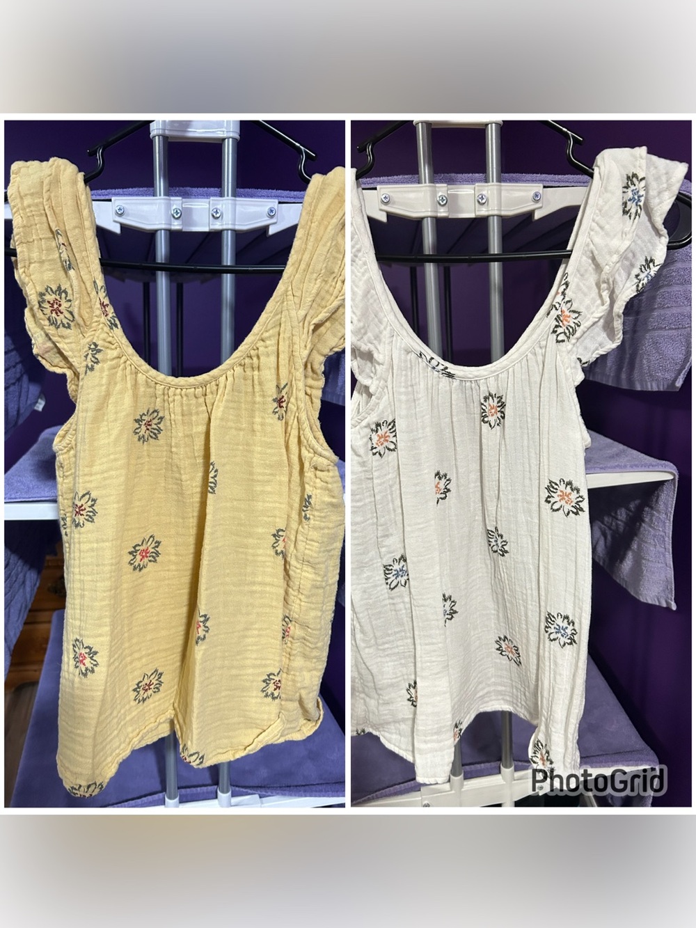 Lot of 2 Sonoma Ruffle Sleeve Floral Tank Tops Size XS Boho Shabby Chic